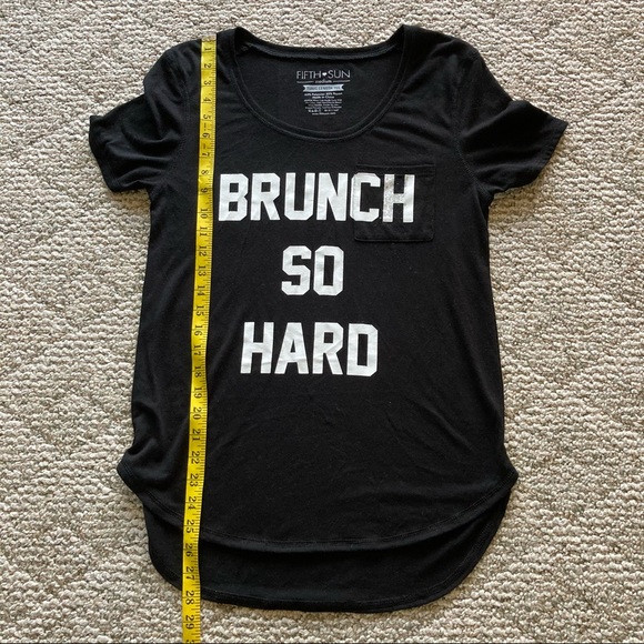 5/$15 Fifth Sun Brunch So Hard Tunic Length Tee M - Picture 4 of 7